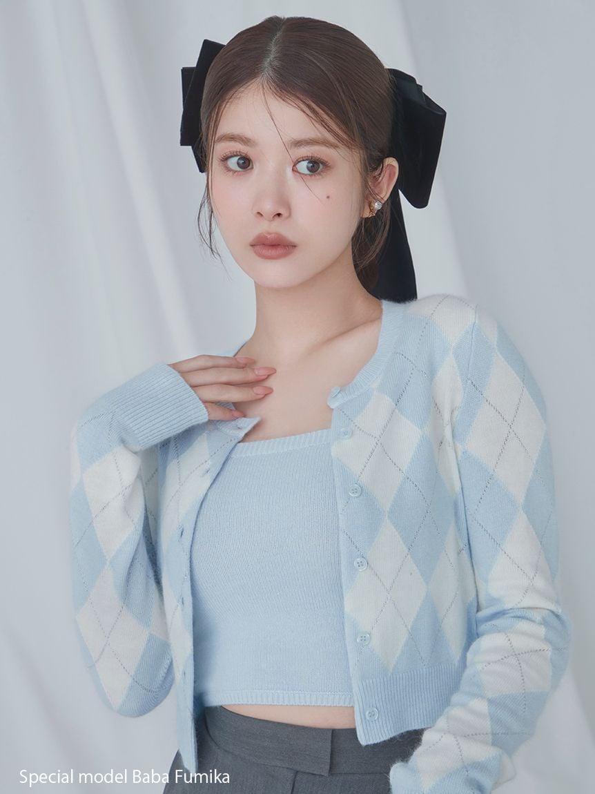 菱格紋針織兩件式 SET SWNT255121