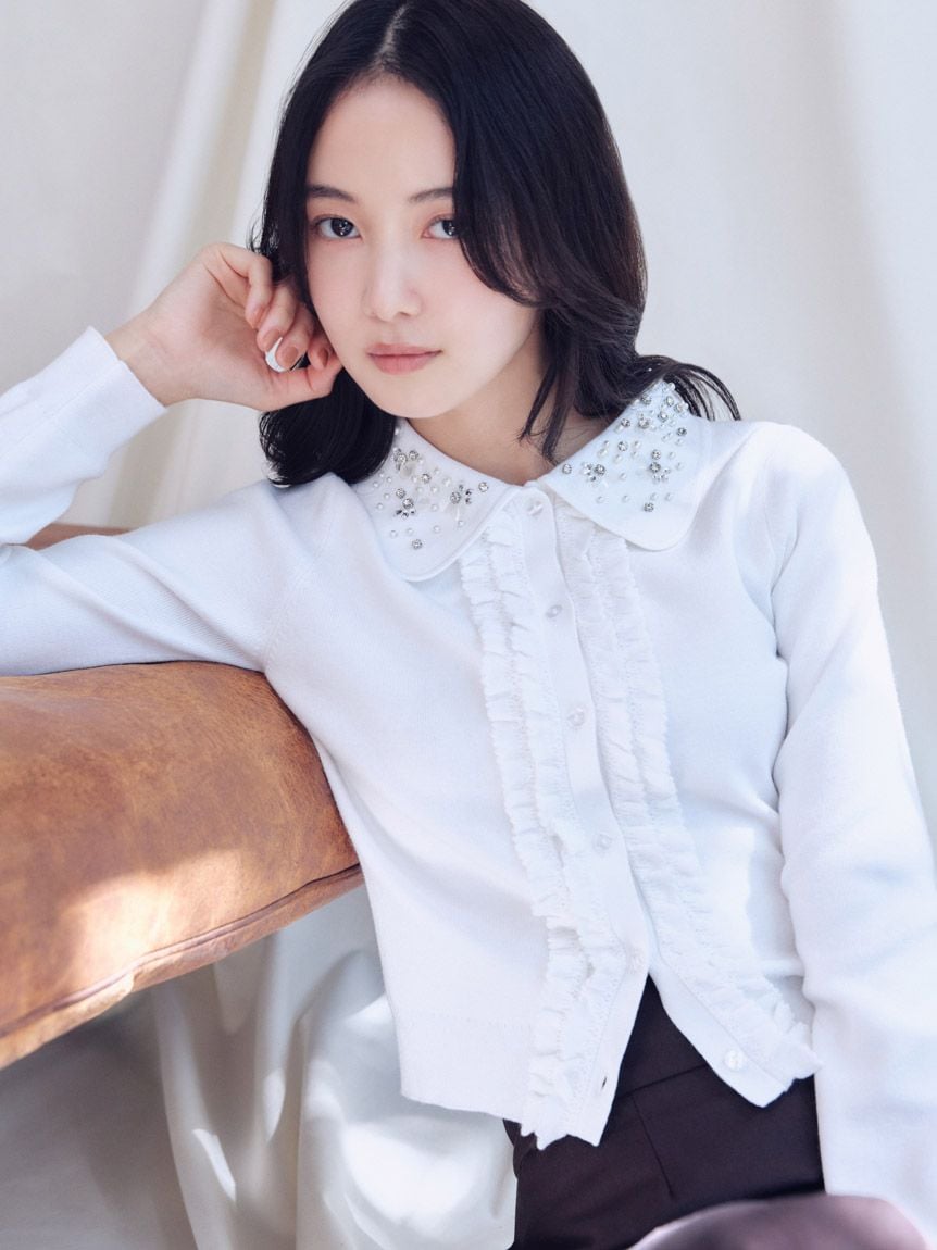 寶石領針織開襟外套 SWNT255281