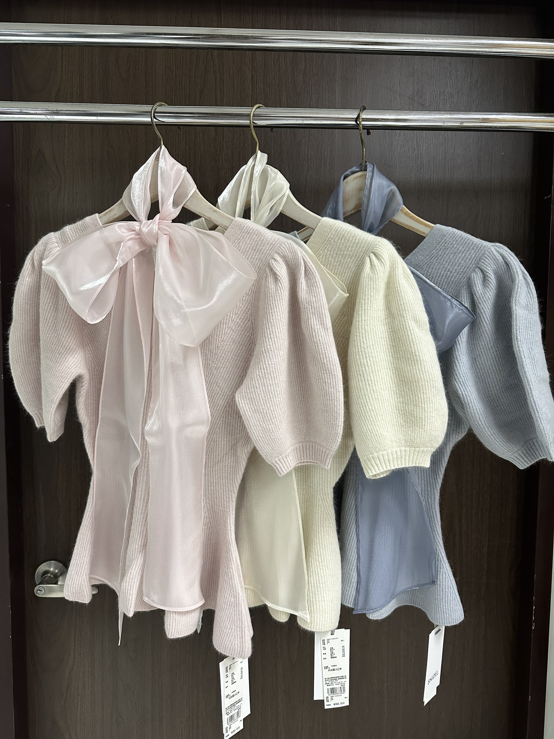 蝴蝶結針織外套&針織袖套 SET SWNT255300