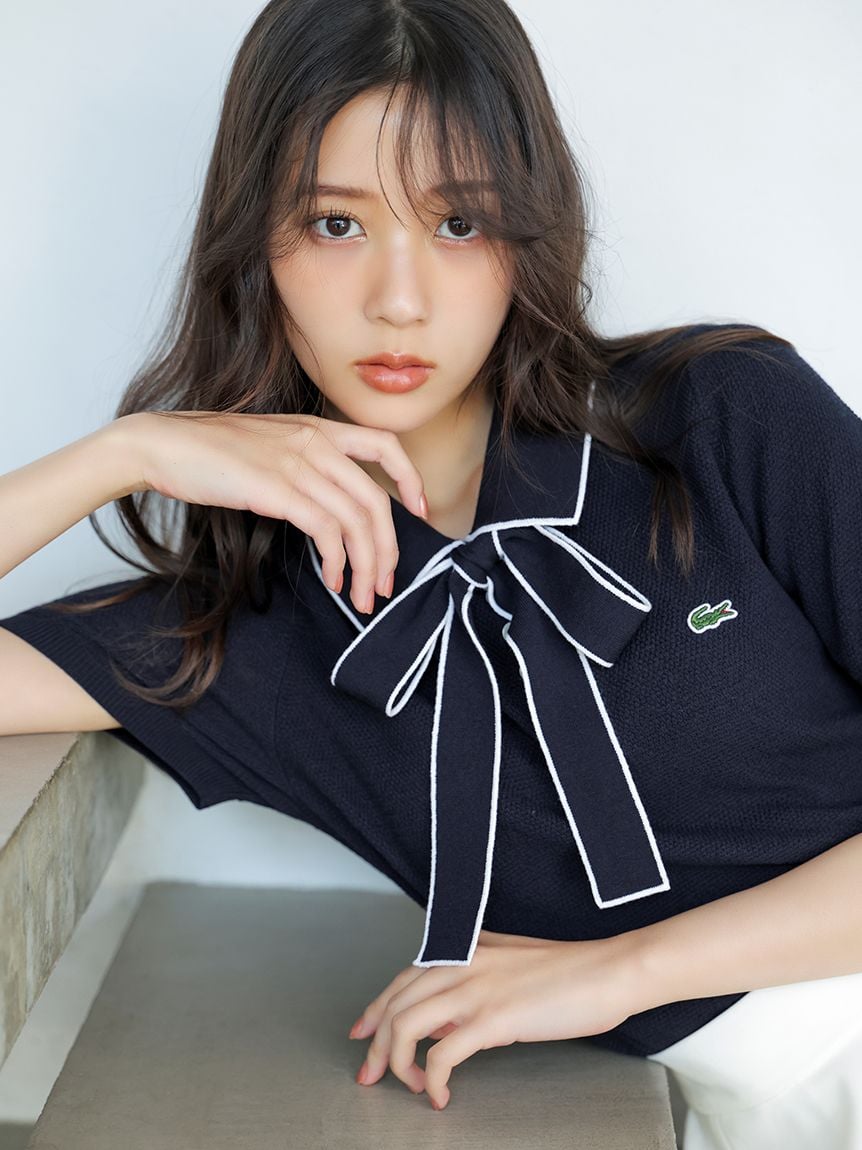 LACOSTE/蝴蝶領結POLO針織上衣 SWNT262001