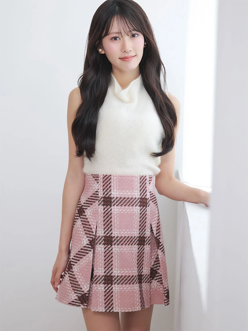 【HIGH QUALITY】羊毛貂毛混紡無袖上衣 SWNT264058