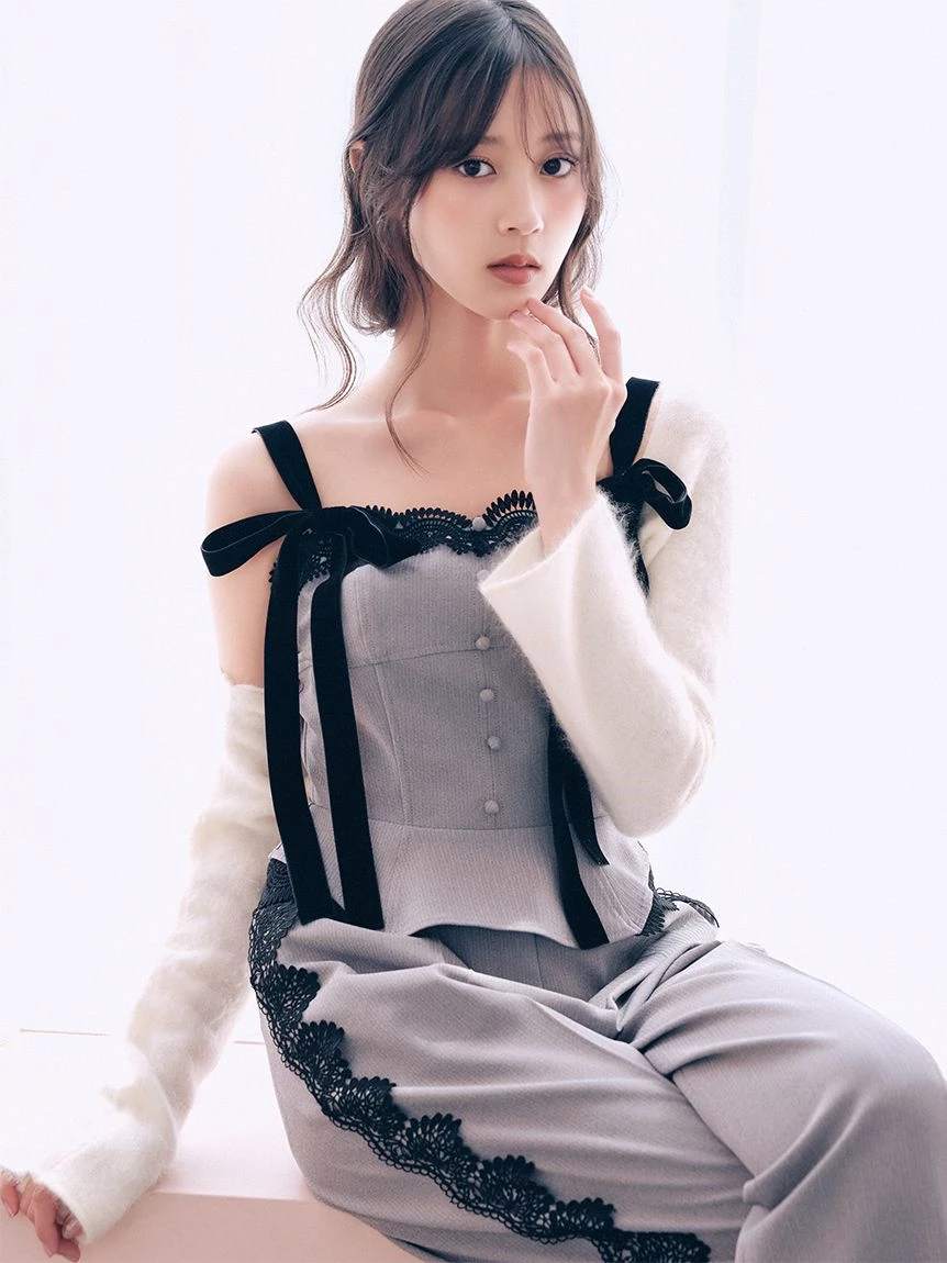【HIGH QUALITY】羊毛貂毛混紡短版綁帶外套 SWNT264059