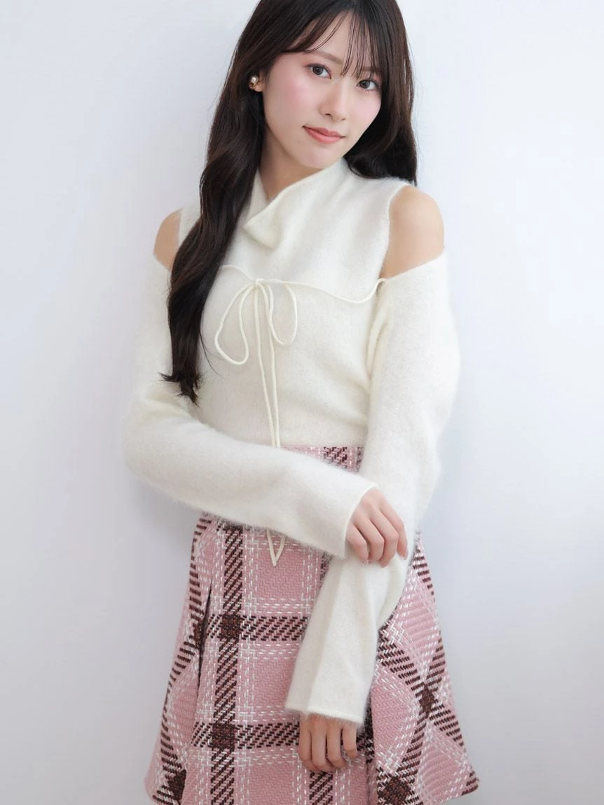 【HIGH QUALITY】羊毛貂毛混紡短版綁帶外套 SWNT264059
