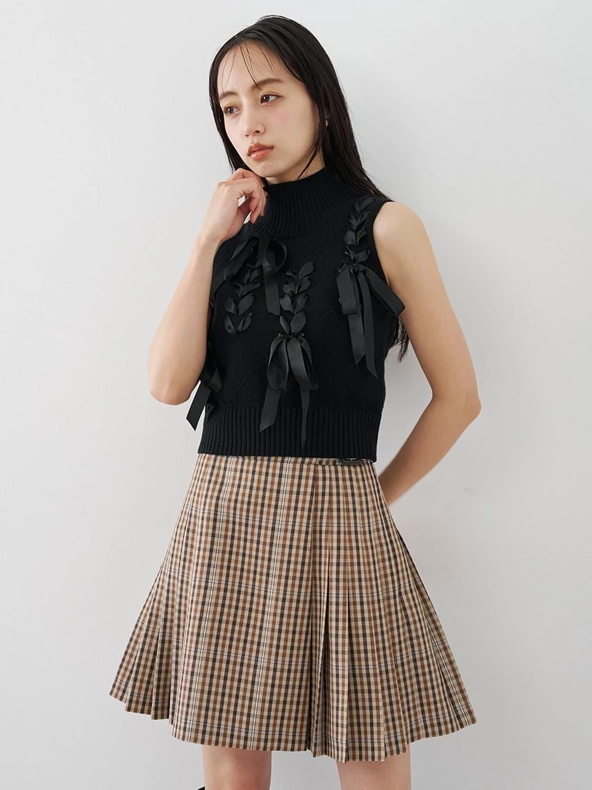 蝴蝶結細節無袖針織上衣 SWNT264082