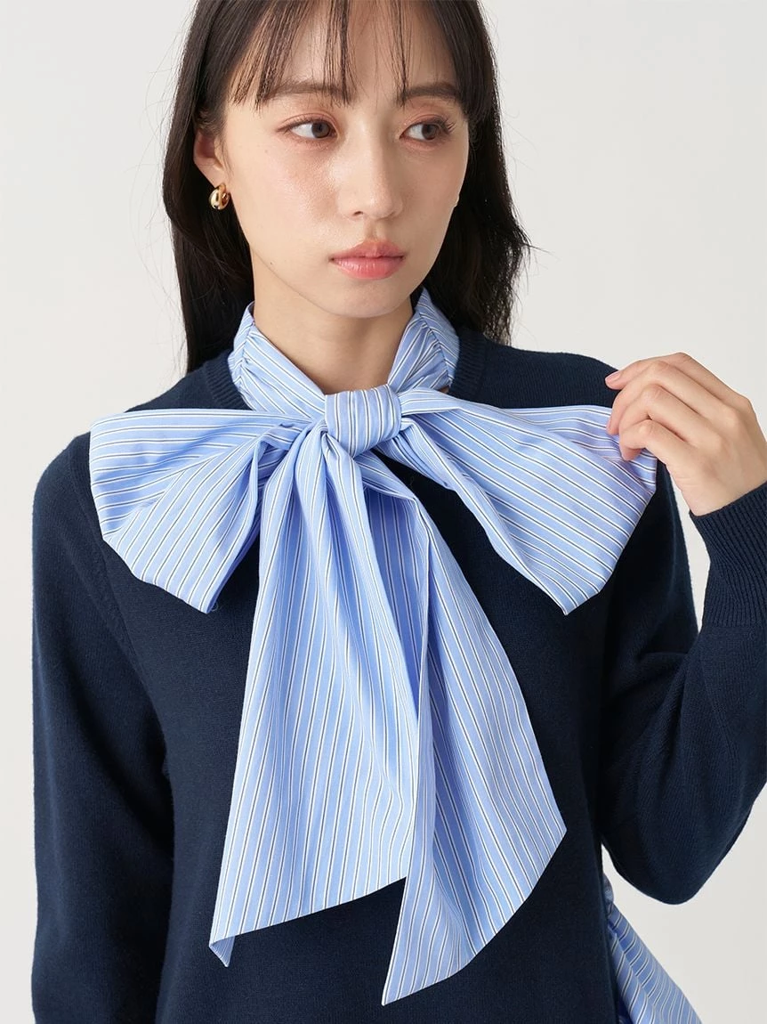 蝴蝶結領帶荷葉襬連身裙 SWNT264174